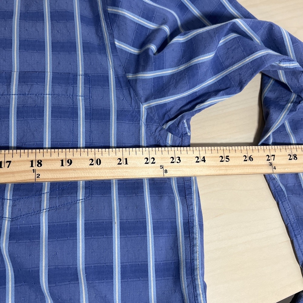 Tommy Bahama Mens L Cotton Silk Blend Button Down Shirt Blue Texture Long Sleeve - Picture 8 of 10
